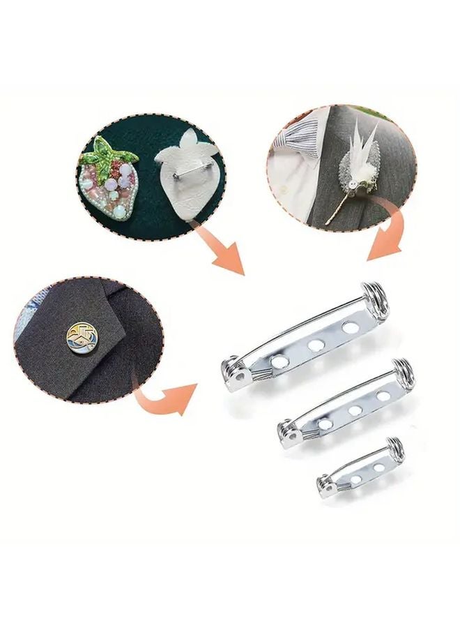 Stainless Steel Brooch Pin Backs 20pcs Steel 20mm Secure Locking Clasp - Image 3